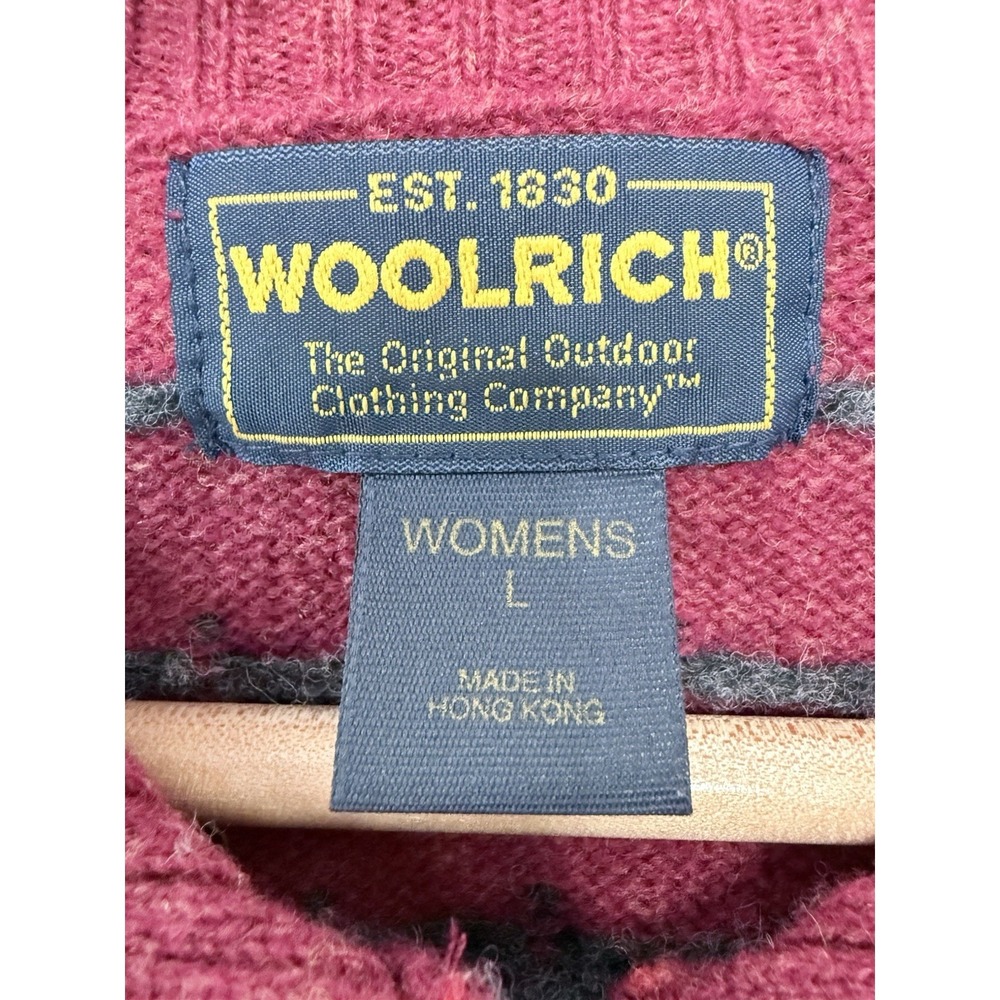 NWT Vintage Woolrich Fair Isle Cardigan Sweater Large Wool Noel Christmas Trees - Picture 6 of 12